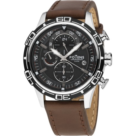 Wanderlust - Chronographe Noir - Argent / 45 mm