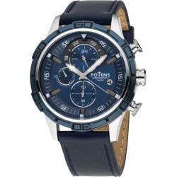 Wanderlust - Chronographe Bleu marine - Argent / 45 mm